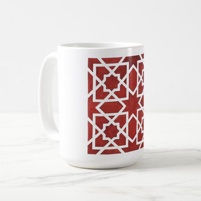 Red Andalusian mosaic SEVILLE Coffee Mug (Front Left)