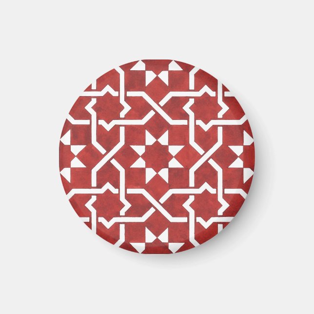 Red Andalusian mosaic SEVILLE Magnet (Front)