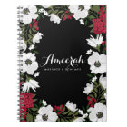 Red Anemone Blooms Personalised Notebook
