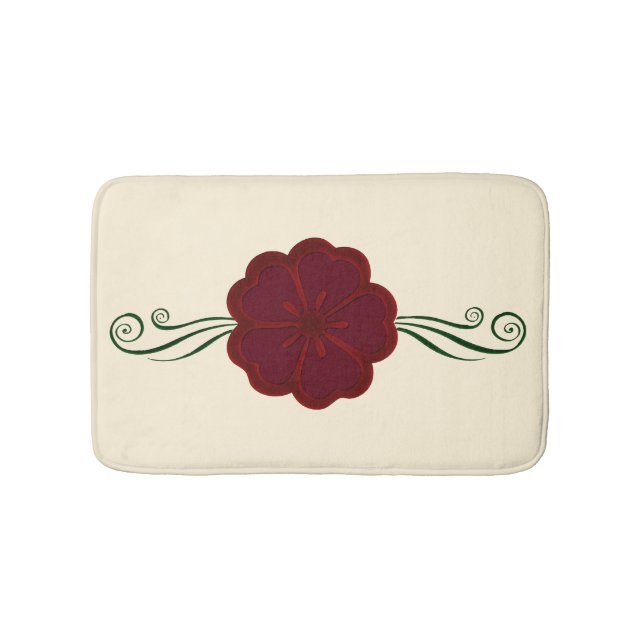 Red Anemone Flower Bath Mat (Front)