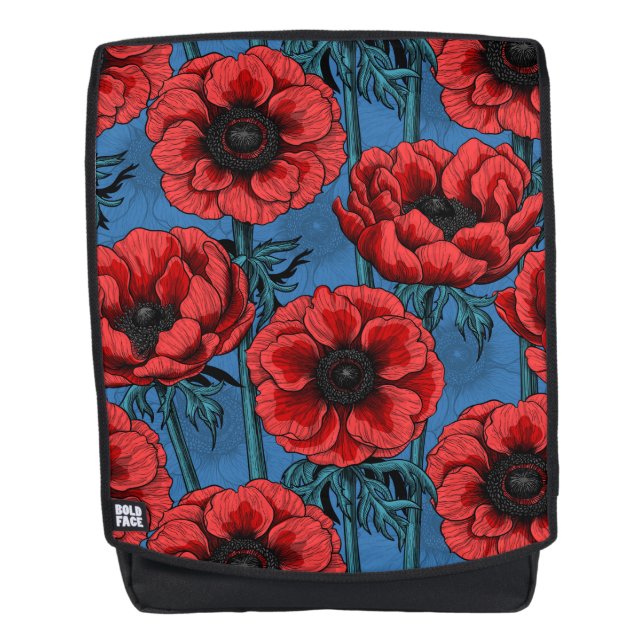 Red anemone garden backpack (Front)