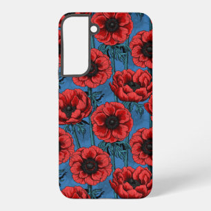 Red anemone garden samsung galaxy case