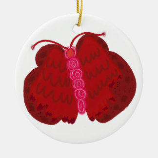 Red Angel Butterfly Ceramic Tree Decoration