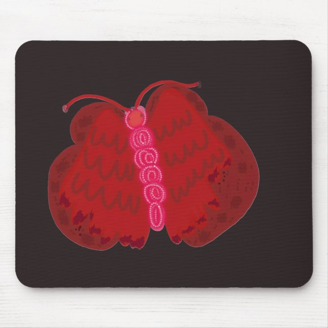 Red Angel Butterfly Mouse Mat (Front)