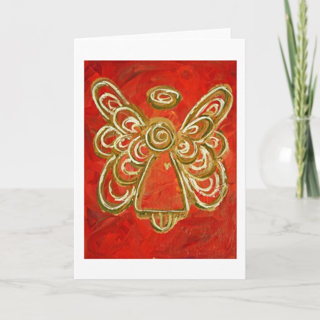 Red Angel Greeting Card (Front)