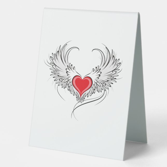 Red Angel Heart with wings (Front)