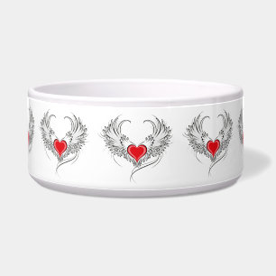 Red Angel Heart with wings