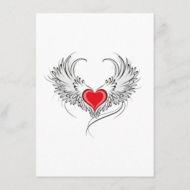 Red Angel Heart with wings Advice Card (Front)