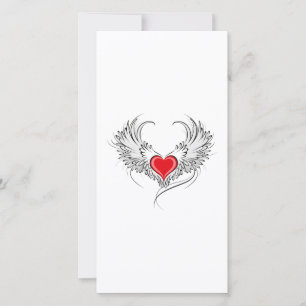 Red Angel Heart with wings Announcement