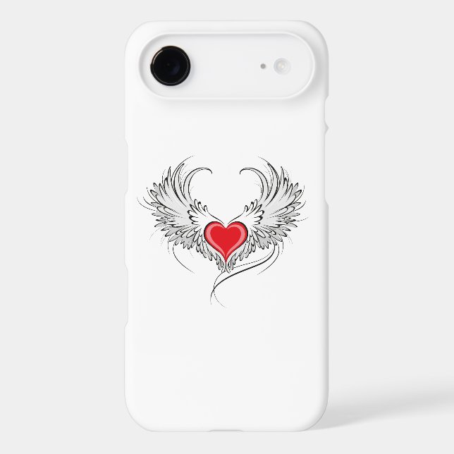 Red Angel Heart with wings Case-Mate iPhone Case (Back)