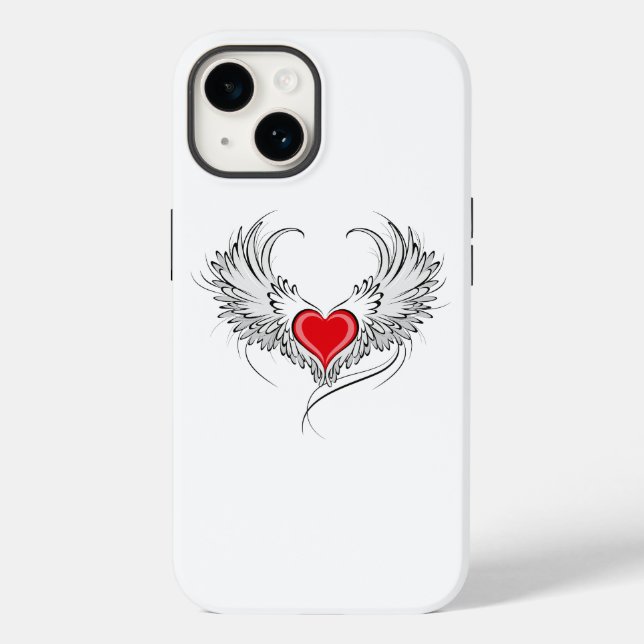 Red Angel Heart with wings Case-Mate iPhone Case (Back)