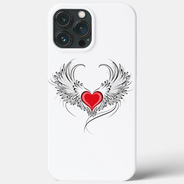 Red Angel Heart with wings Case-Mate iPhone Case (Back)