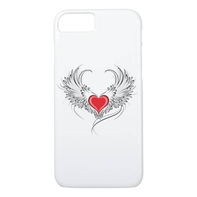 Red Angel Heart with wings Case-Mate iPhone Case (Back)