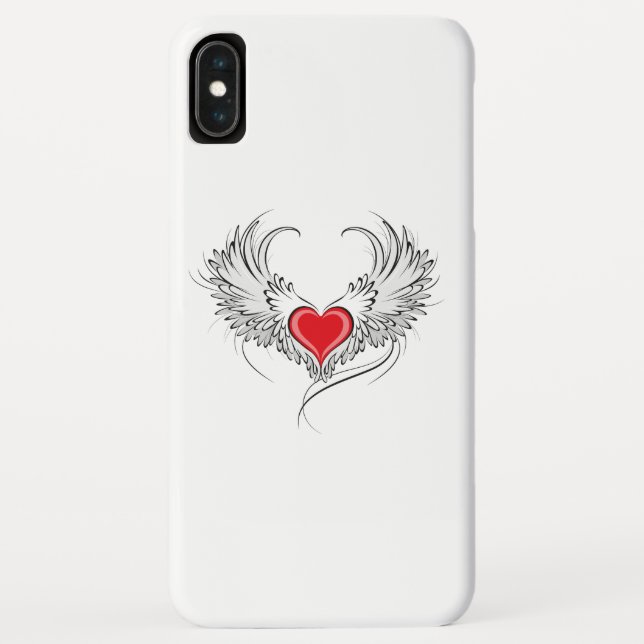 Red Angel Heart with wings Case-Mate iPhone Case (Back)