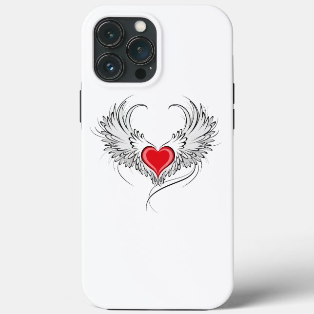 Red Angel Heart with wings Case-Mate iPhone Case (Back)