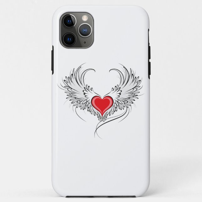 Red Angel Heart with wings Case-Mate iPhone Case (Back)