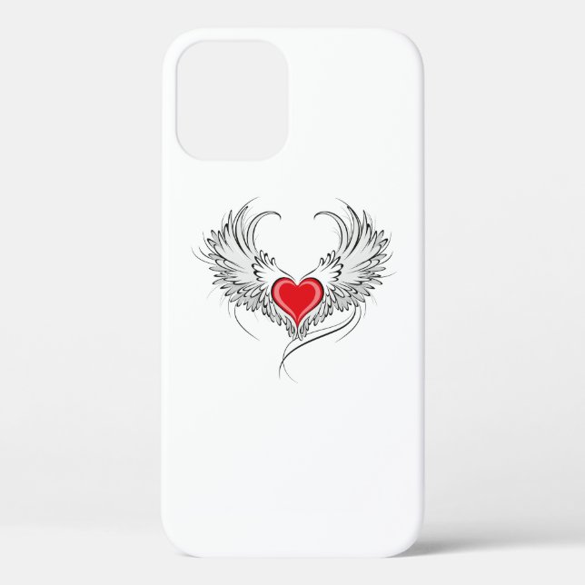 Red Angel Heart with wings Case-Mate iPhone Case (Back)