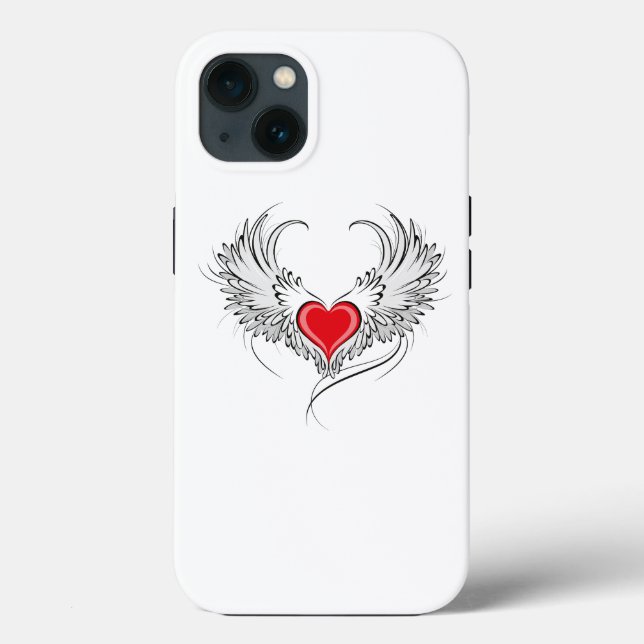 Red Angel Heart with wings Case-Mate iPhone Case (Back)