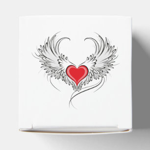 Red Angel Heart with wings Favour Box