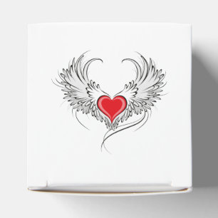 Red Angel Heart with wings Favour Box