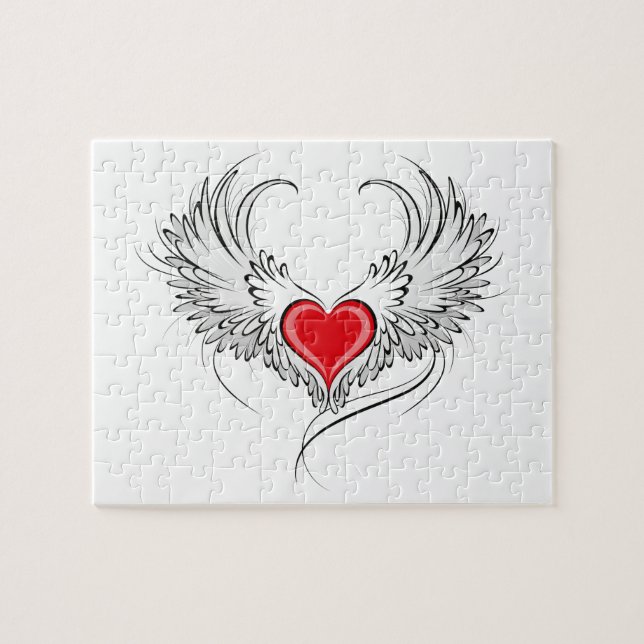Red Angel Heart with wings Jigsaw Puzzle (Horizontal)
