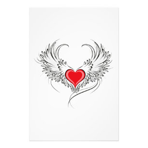 Red Angel Heart with wings Photo Print