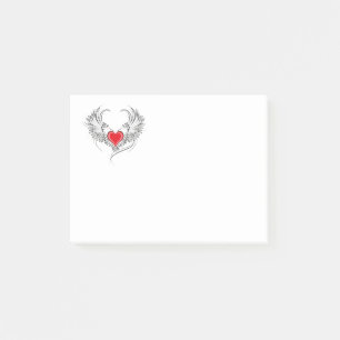 Red Angel Heart with wings Post-it Notes