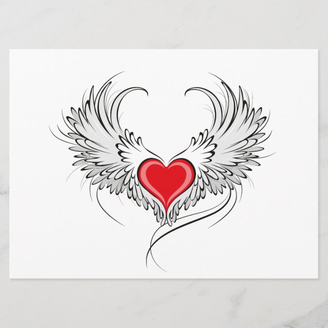Red Angel Heart with wings Programme (Front)