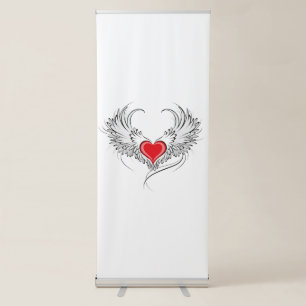 Red Angel Heart with wings Retractable Banner