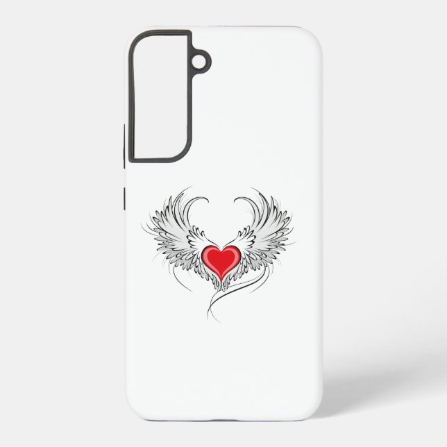 Red Angel Heart with wings Samsung Galaxy S22+ Case (Back)
