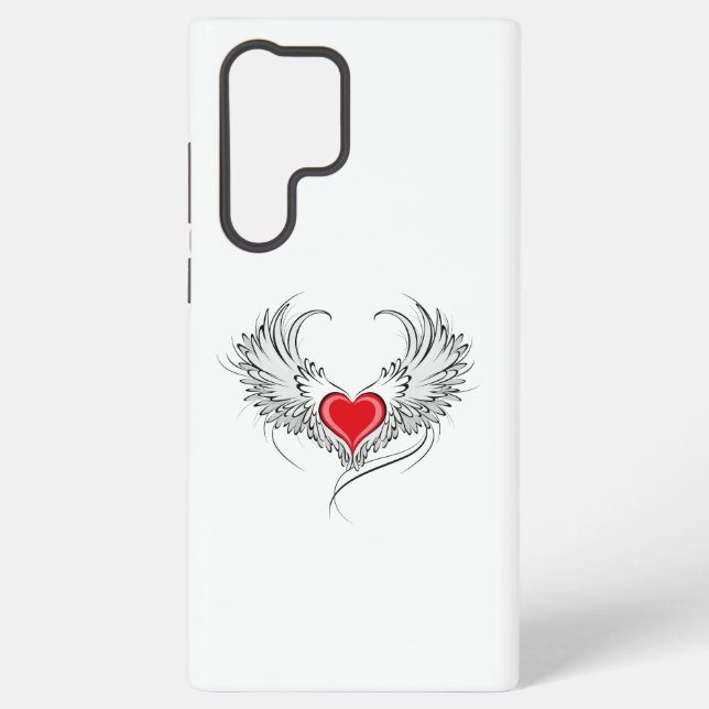 Red Angel Heart with wings Samsung Galaxy S22 Ultra Case (Back)