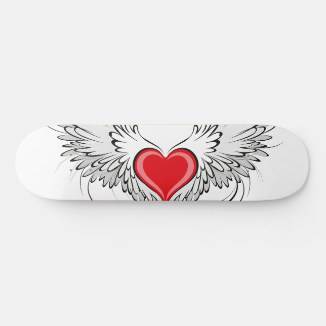Red Angel Heart with wings Skateboard (Horz)