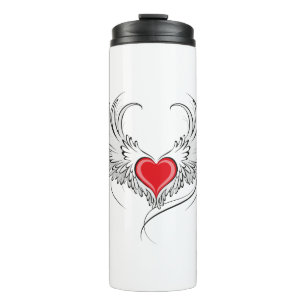 Red Angel Heart with wings Thermal Tumbler