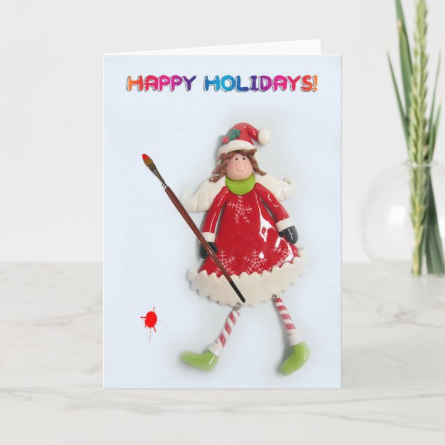 Red Angel Holiday Card (Front)