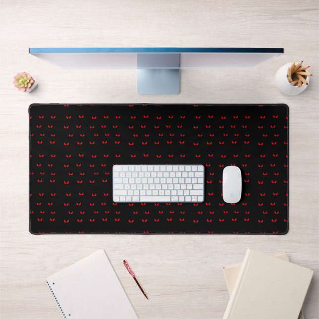 Red angry eyes in the dark desk mat (Office 1)