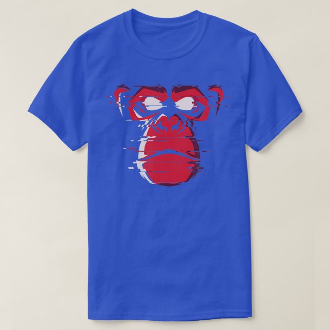 Red Angry Gorilla Ape Monkey Chimp T-Shirt (Design Front)