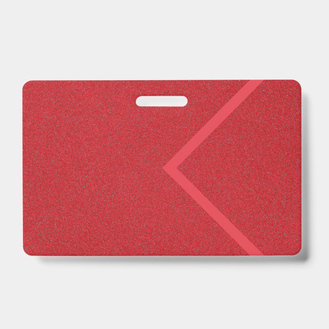 Red Angular Stripe Custom Badge Template ID Badge (Front)