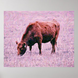 Red Angus Artsy Cow Photographic Art Print