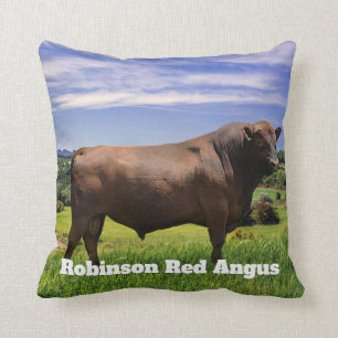 Red Angus Bull  Cushion