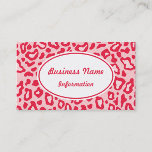 Red Animal Print Business Card