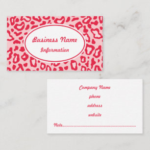 Red Animal Print Business Card