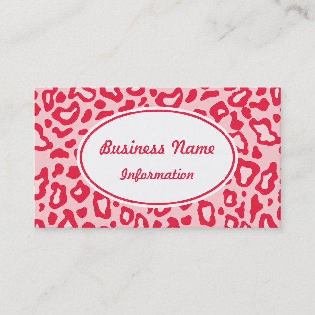 Red Animal Print Business Card (Front)