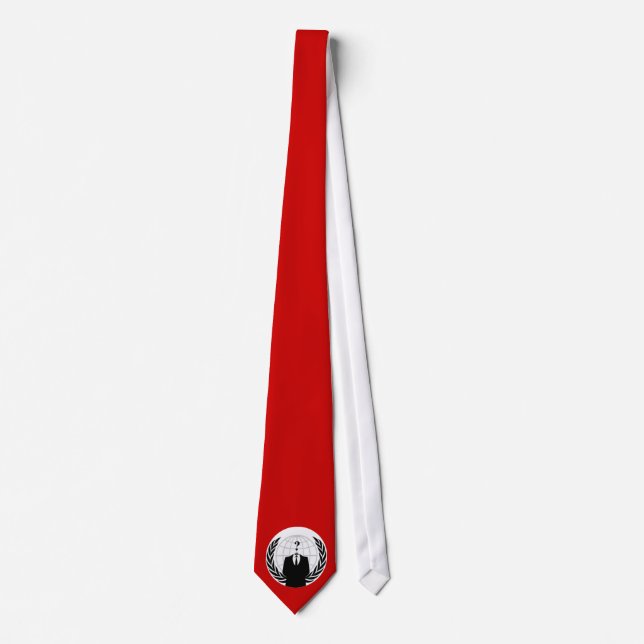 red anonymous tie w/logo (Front)