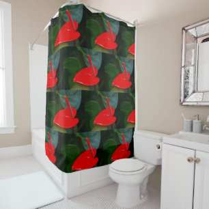 Red Anthruim Flower Shower Curtain