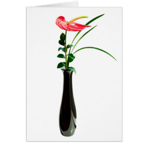 Red Anthurium flower in a vase