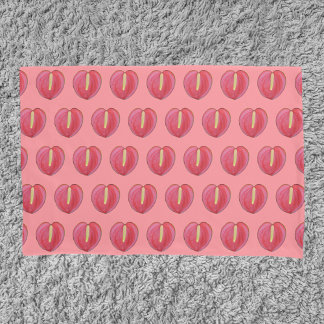 Red Anthurium Flower Seamless Pattern on Pillowcase