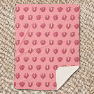 Red Anthurium Flower Seamless Pattern on Sherpa Blanket