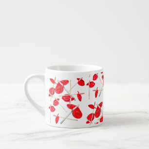 Red Anthurium Flowers Pattern Coffee Mug Cup