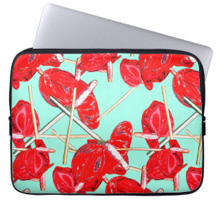 Red Anthurium Flowers Pattern Computer Sleeve