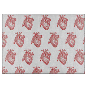 Red Antique Anatomical Heart Cutting Board